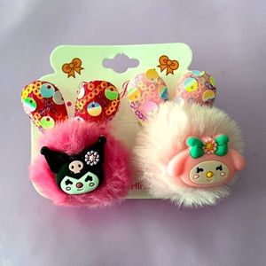 Kuromi and my melody hair ties